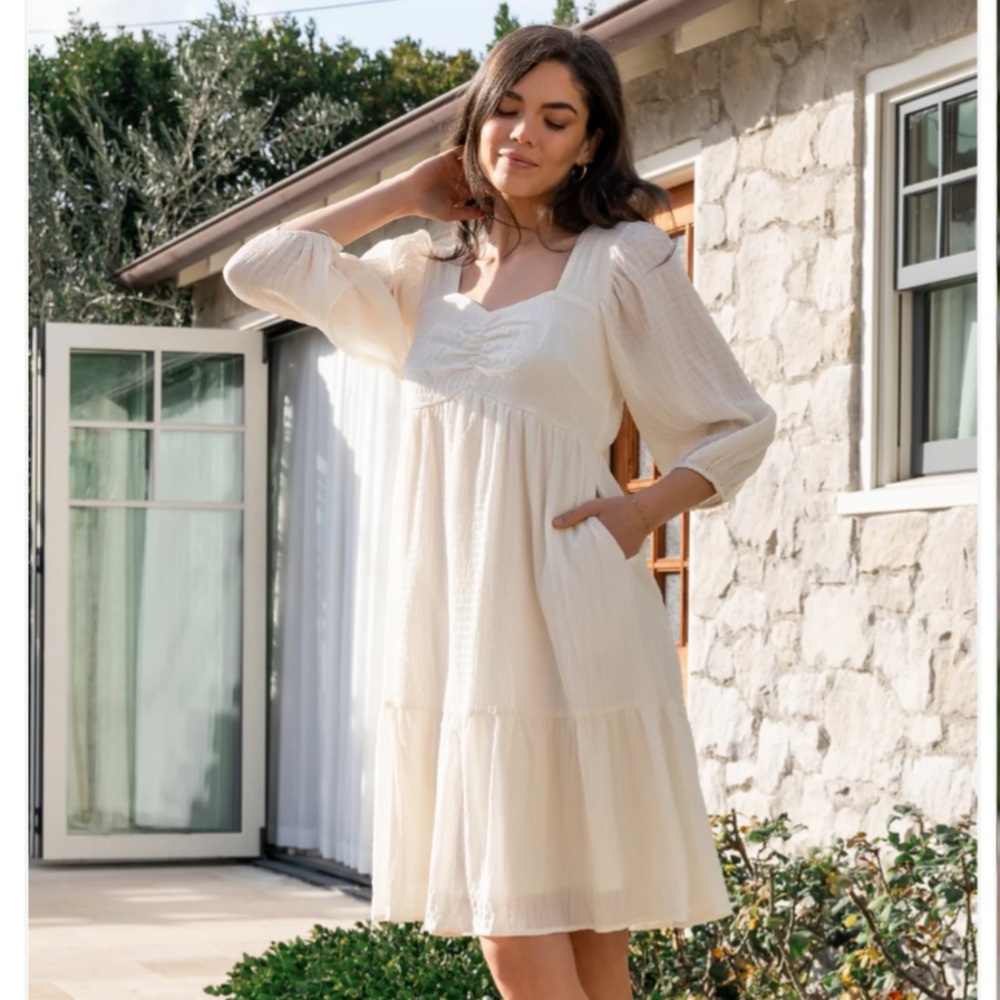 Baltic Born Vaeda Cream Mini Dress